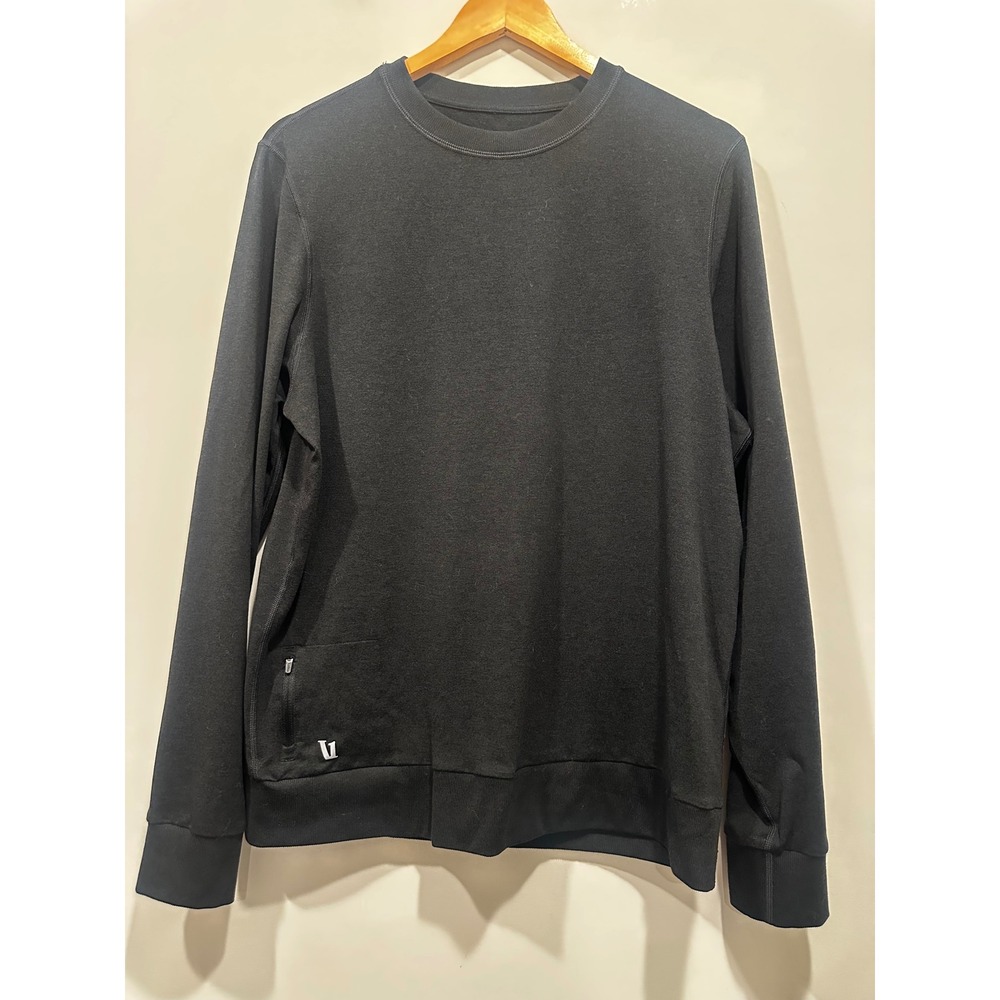 Vuori Ponto Performance Crewneck Pullover Black DreamKnit Sweatshirt Mens Large